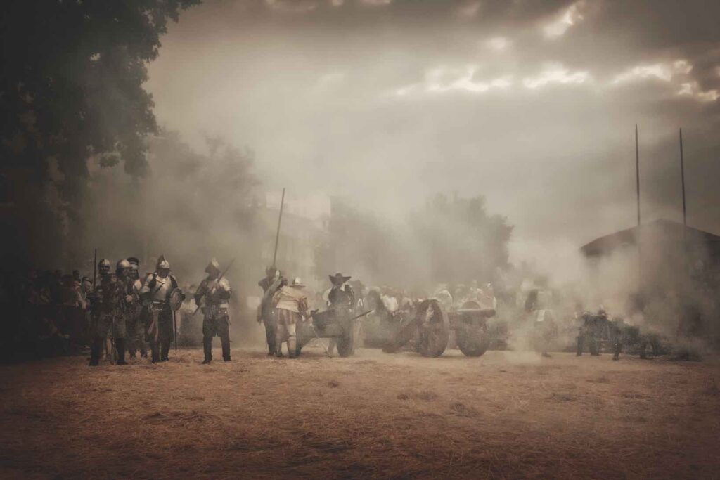 Fiestas de San Bernabé de Logroño. Recreación del asedio a la ciudad.